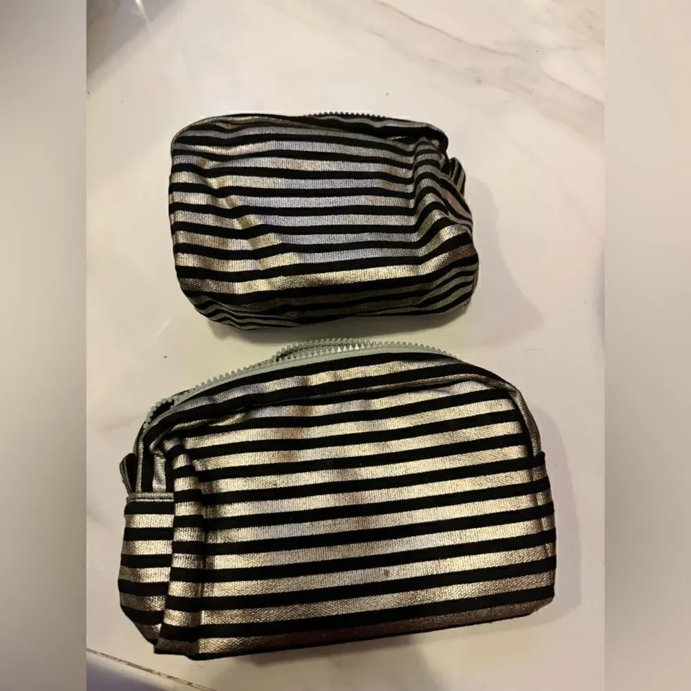 2 matching set striped cosmetic bag #18